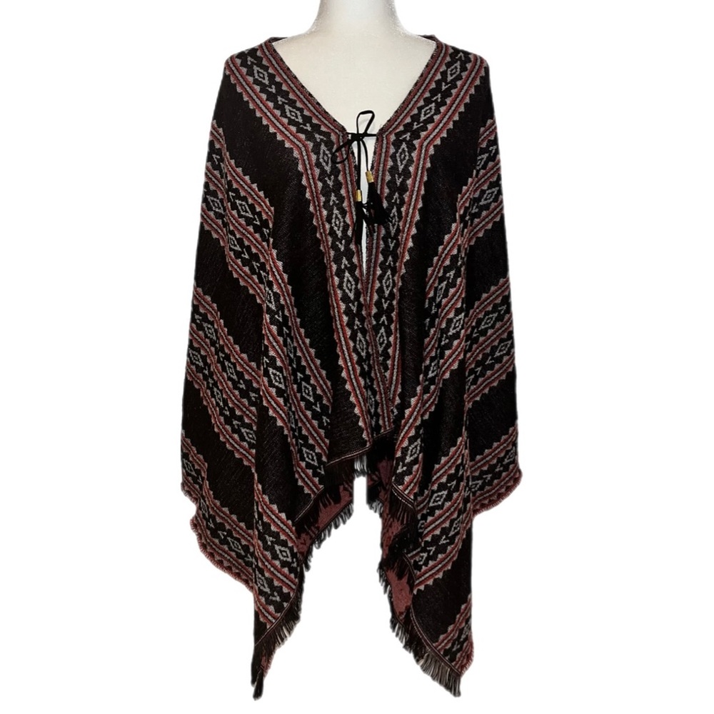 Marc New York Fringe Boho Poncho Size: One Size